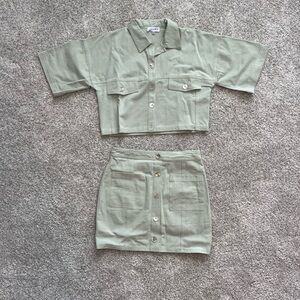 Sabo Denim Set- cropped jacket and skirt